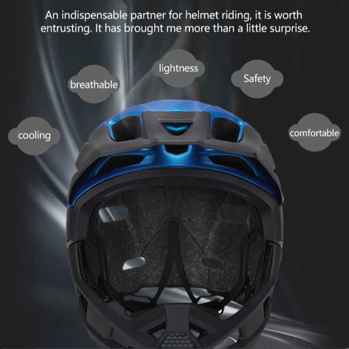 Durable dual-sport full-face mountain bike helmet