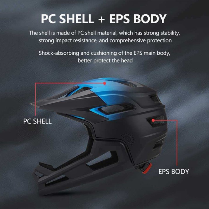 Durable dual-sport full-face mountain bike helmet