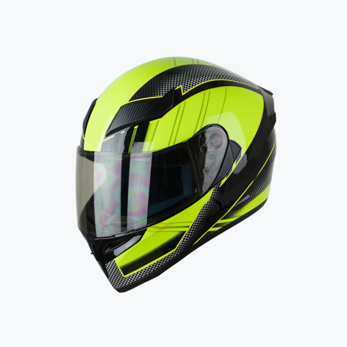 Single lens visor full face motorcycle helmet