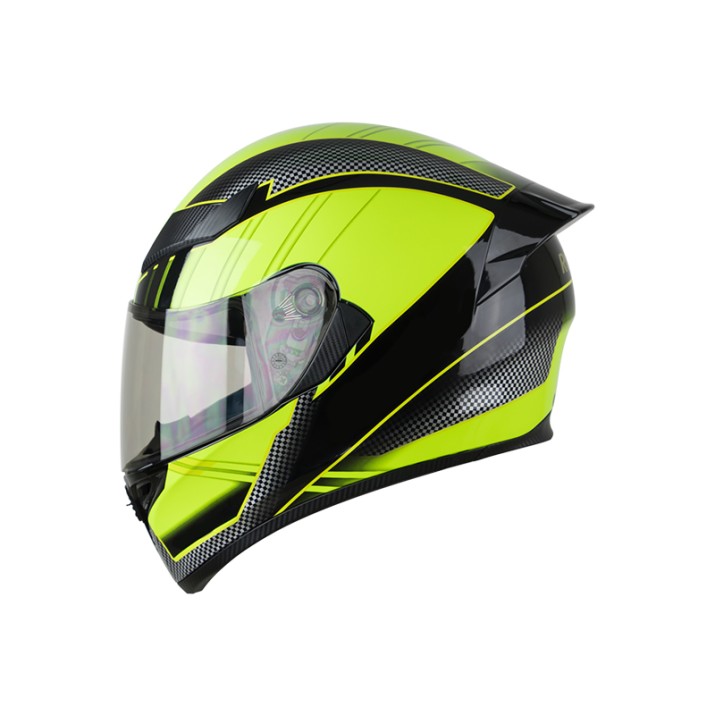 Single lens visor full face motorcycle helmet