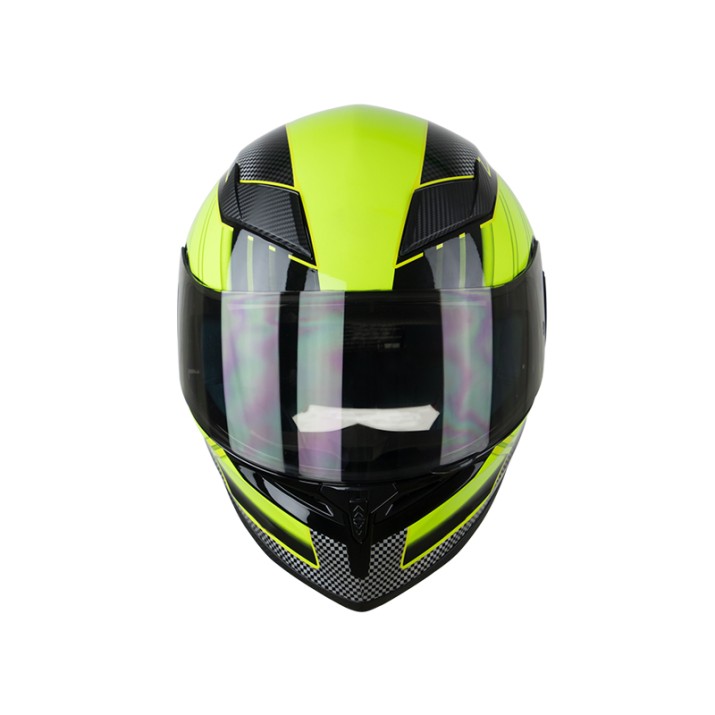 Single lens visor full face motorcycle helmet
