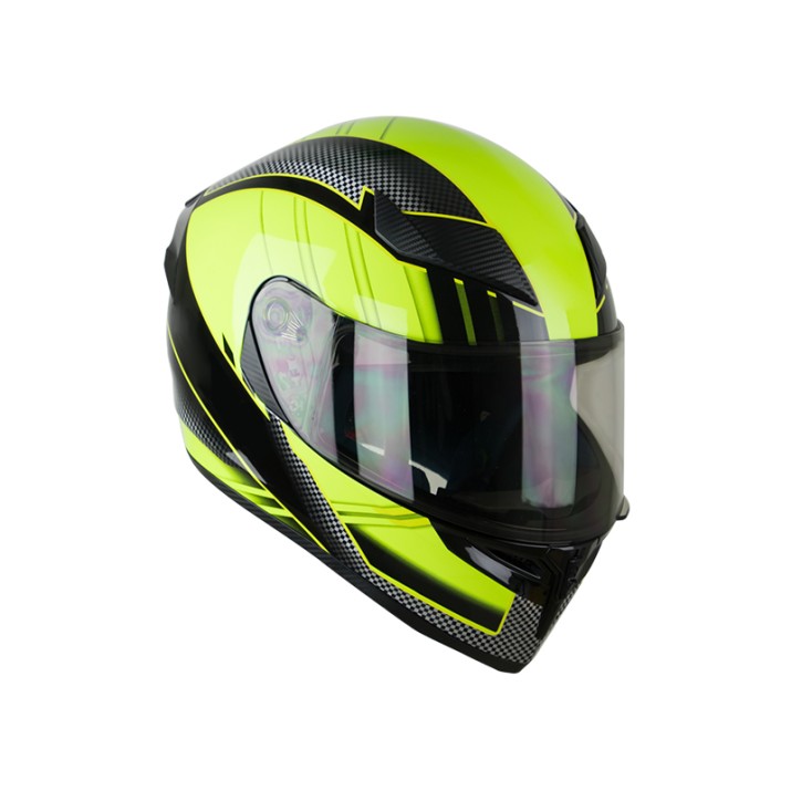 Single lens visor full face motorcycle helmet