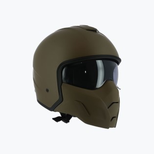 Modern open face jet motorcycle helmet