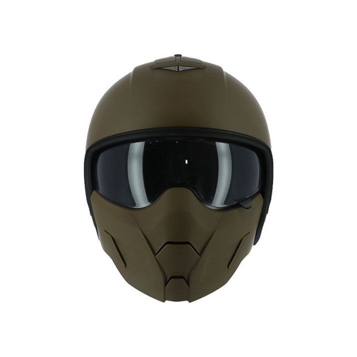 Modern open face jet motorcycle helmet
