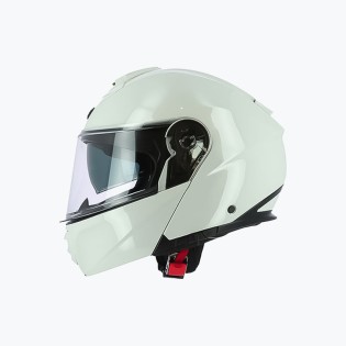 Light Gray Motorcycle Full Face Flip Up Helmet