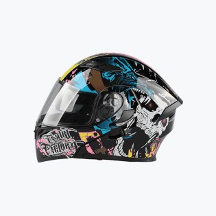 Polka dot applique open-face motorcycle helmet