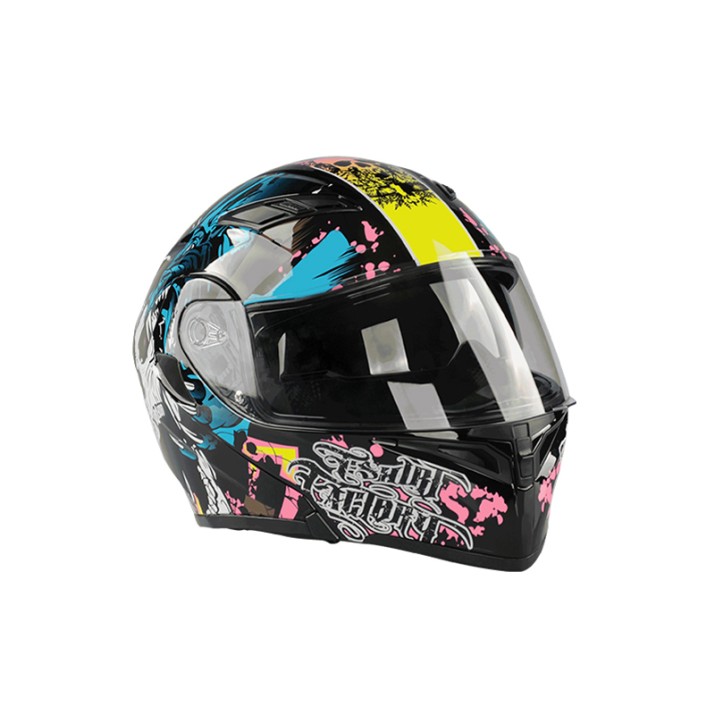 Polka dot applique open-face motorcycle helmet