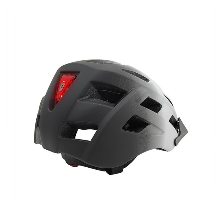 One-piece LED taillight bicycle helmet