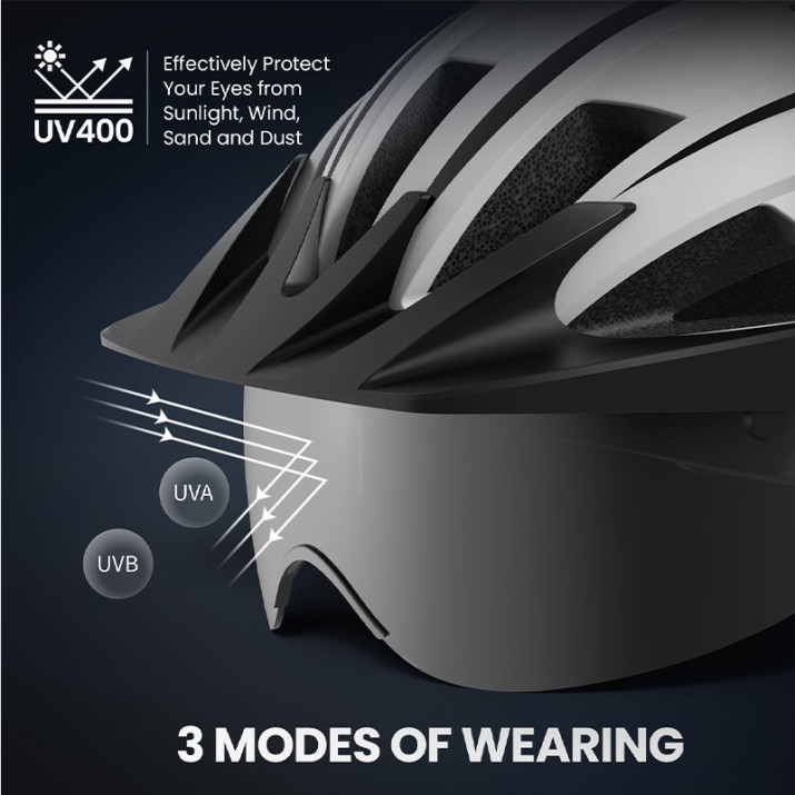 Rechargeable LED taillight Helmet with removable visor