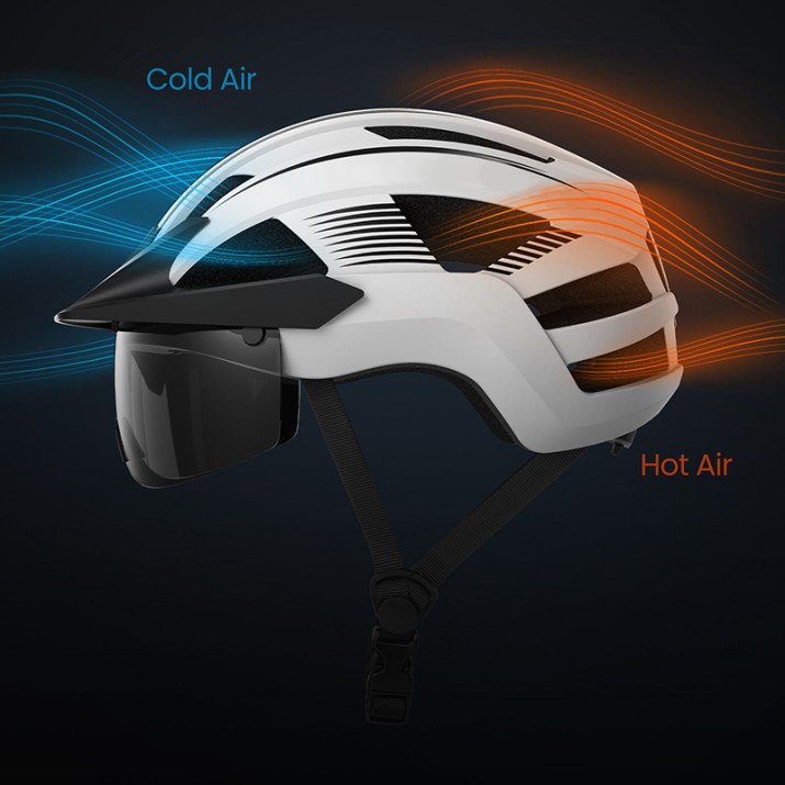 Rechargeable LED taillight Helmet with removable visor