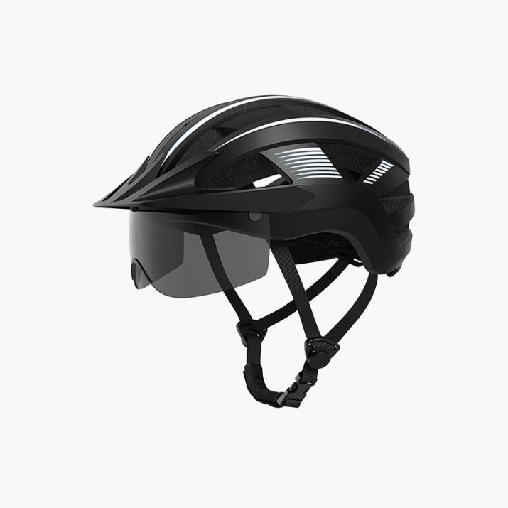Safety cycling protective helmet with LED light