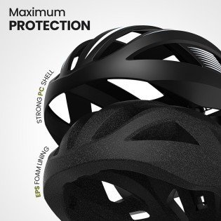 Safety cycling protective helmet with LED light
