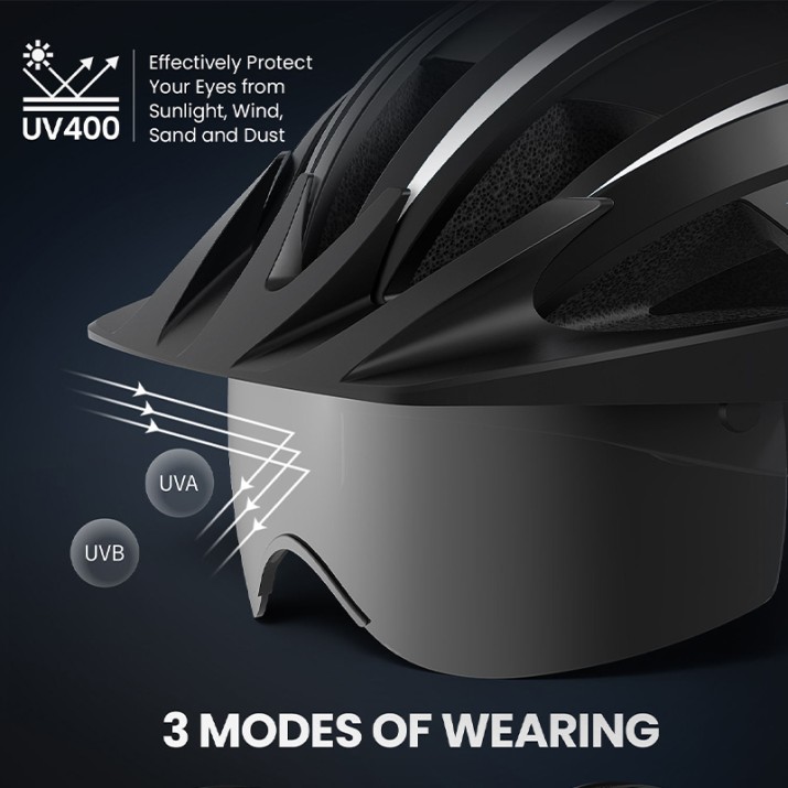 Safety cycling protective helmet with LED light