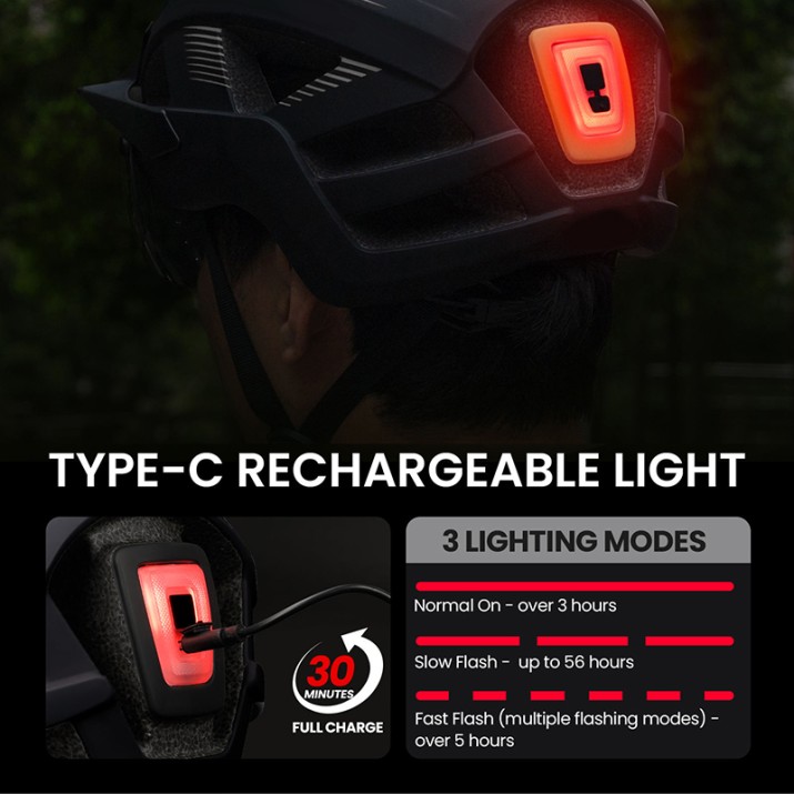 Safety cycling protective helmet with LED light