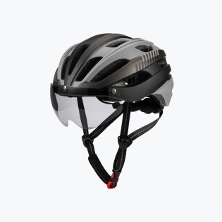 Safety helmet with detachable visor & LED taillight
