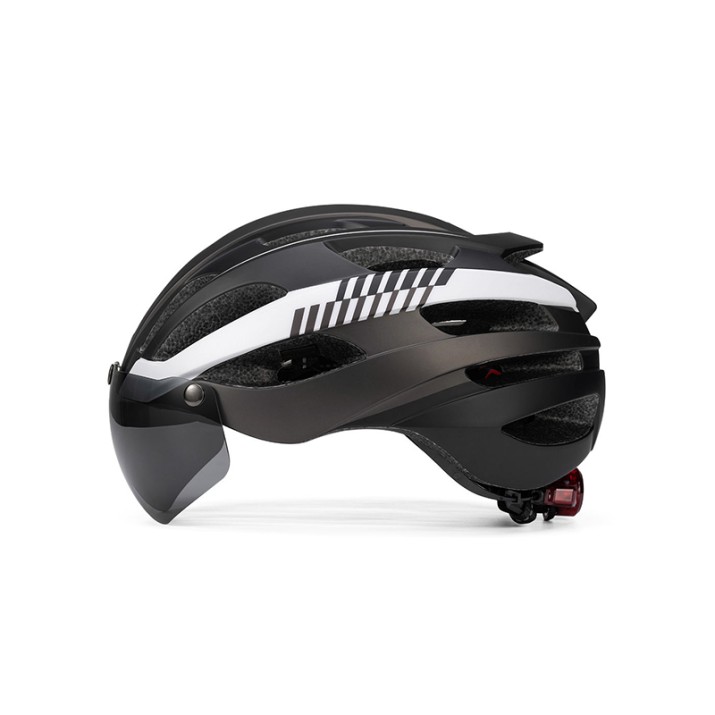 Safety helmet with detachable visor & LED taillight