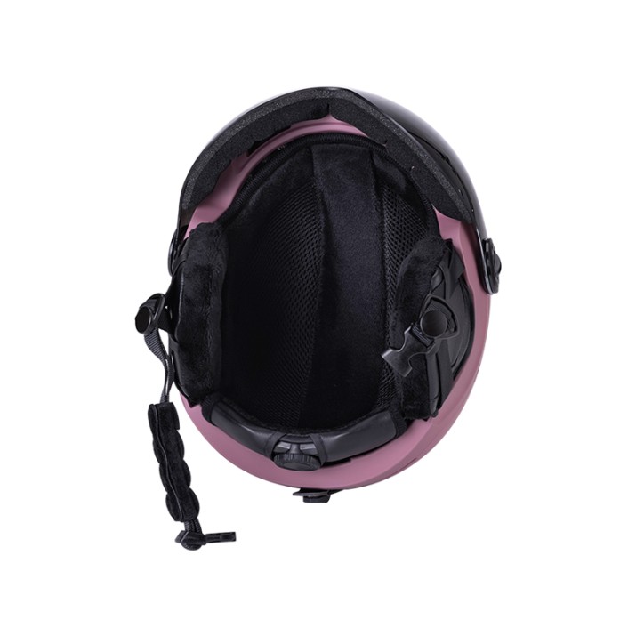 Purple ski head protection helmet