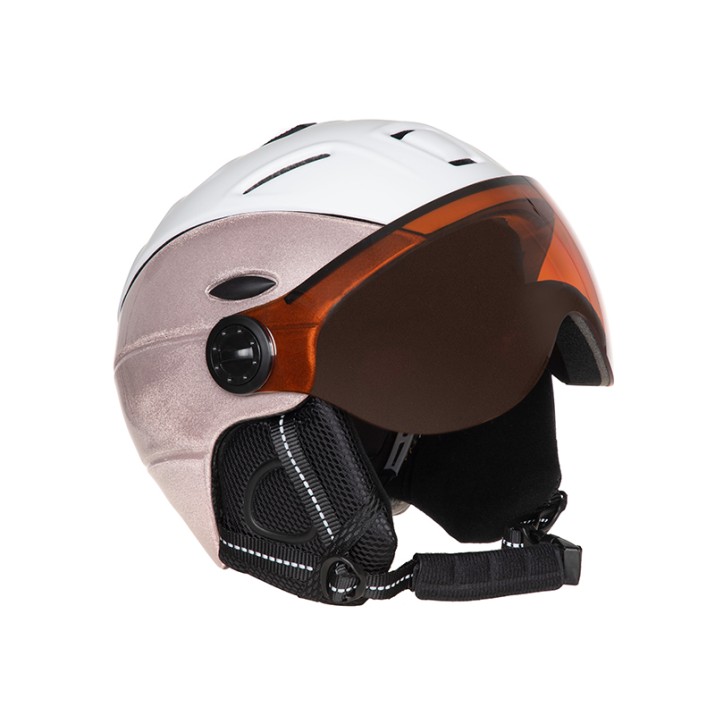 Adult ski helmet with lens