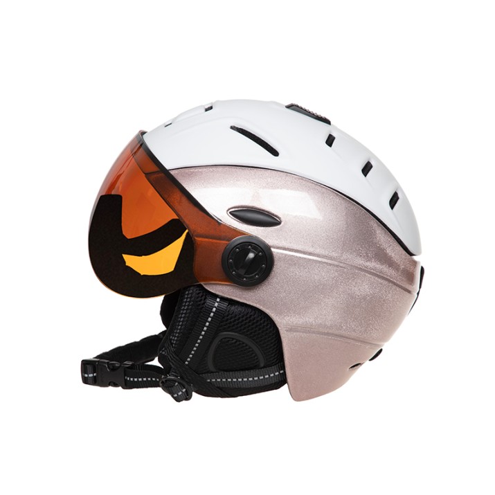 Adult ski helmet with lens