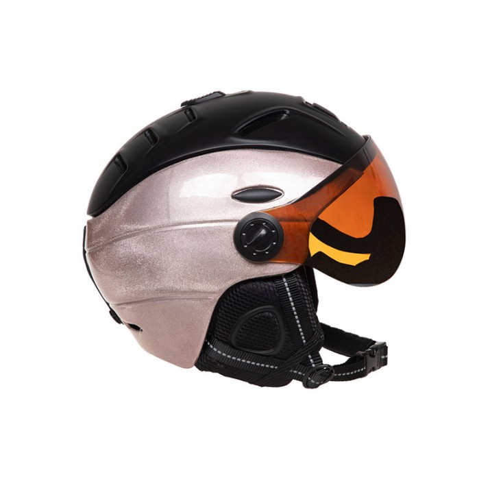 Ski helmet with visor and mirror