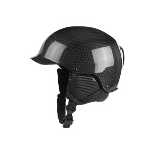 Carbon fiber hard shell ski helmet