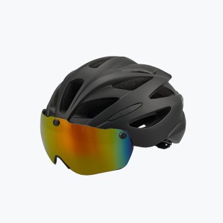 Urban commuter dual-sport bicycle helmet
