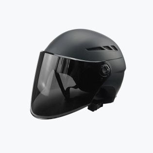 Urban commuter open-face electric motorcycle helmet