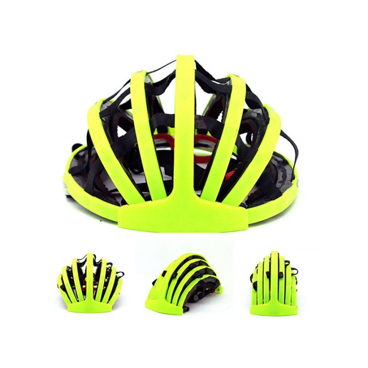 Folding urban commuter bicycle helmet